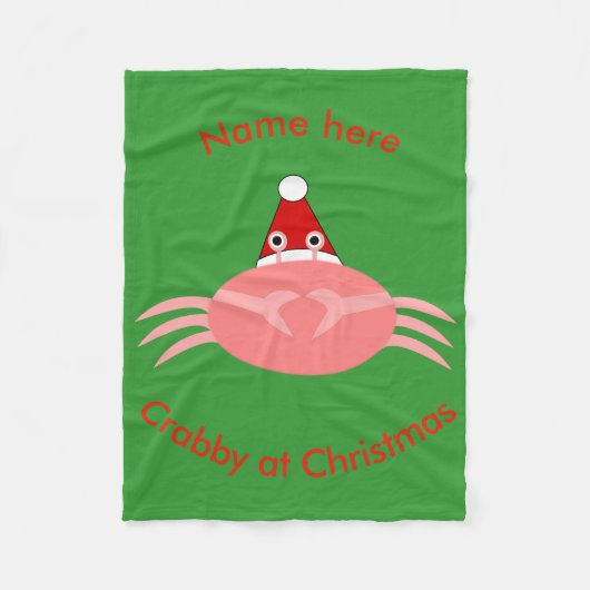 kerstkrab Aangepaste rugzak Fleece Deken (Voorkant)