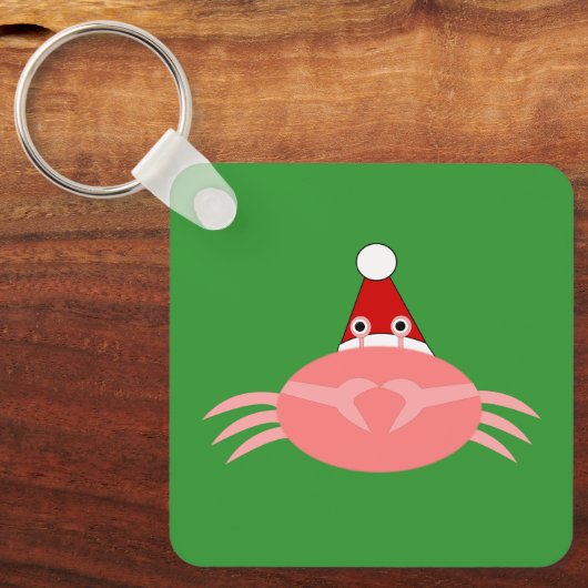 kerstkrab Aangepaste Sleutelhanger (Voorkant)