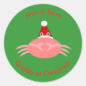 kerstkrab Aangepaste stickers (Voorkant)