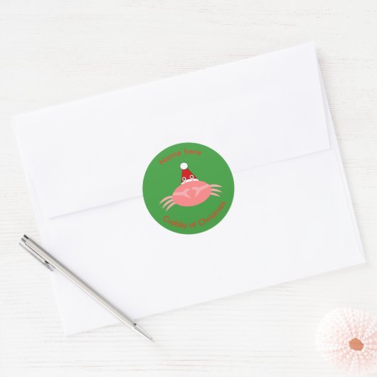 kerstkrab Aangepaste stickers (Envelop)