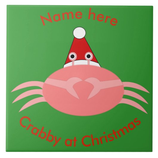 kerstkrab Aangepaste Tegel Tegeltje (Voorkant)