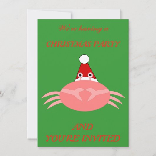 kerstkrab - Aangepaste uitnodiging (Voorkant)