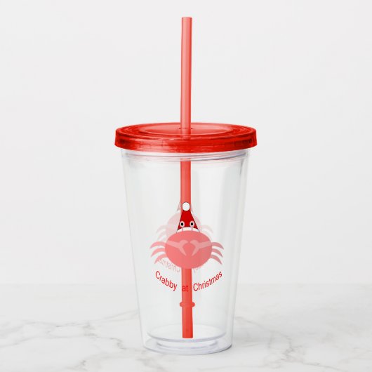 kerstkrab acryl drinkbeker (Voorkant)