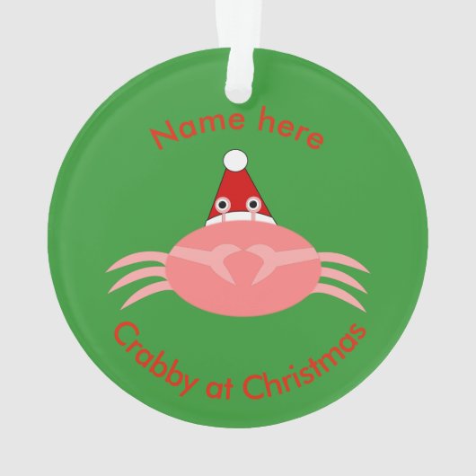 Kerstkrab Acrylversiering Ornament (achterkant)