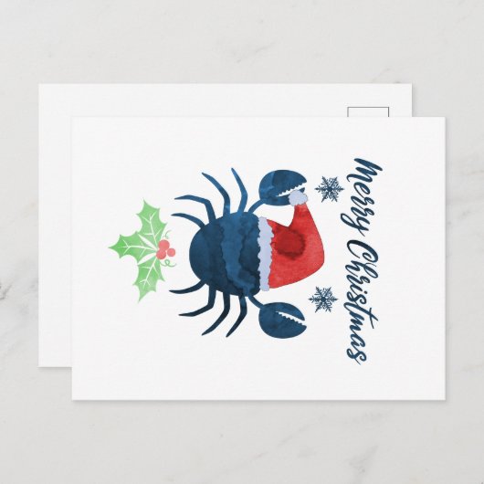 kerstkrab briefkaart (Voorkant / Achterkant)