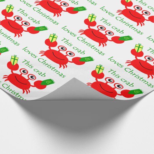 kerstkrab cadeaupapier (Hoek)