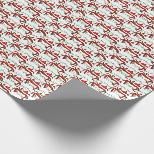 kerstkrab Funny Crab Santa Hat Kustkrab Cadeaupapier (Hoek)