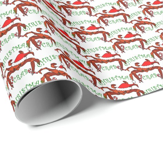 kerstkrab Funny Crab Santa Hat Kustkrab Cadeaupapier (Rol Hoek)