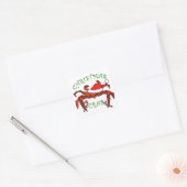 Kerstkrab Grappige krab Kustvakantie Vierkante Sticker (Envelop)