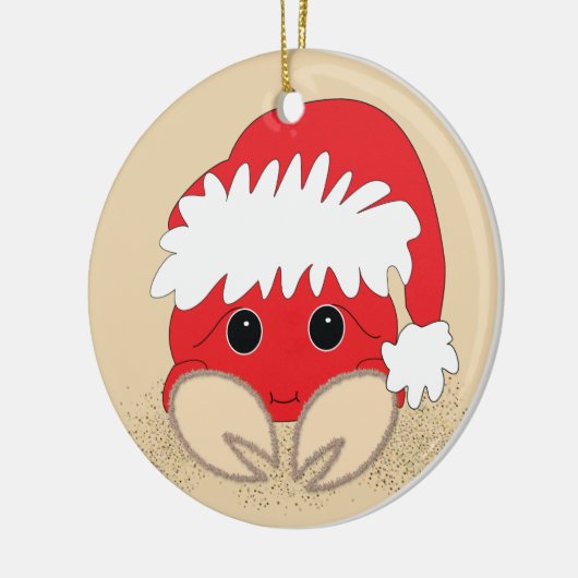 kerstkrab keramisch ornament (Links)
