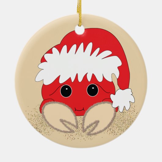 kerstkrab keramisch ornament (Achterkant)