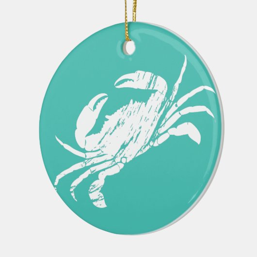kerstkrab keramisch ornament (Links)