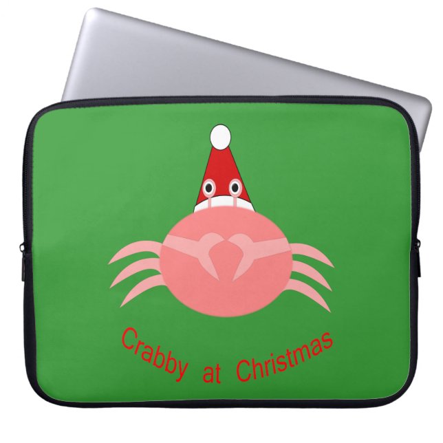 kerstkrab laptophoes laptop sleeve (Voorkant)