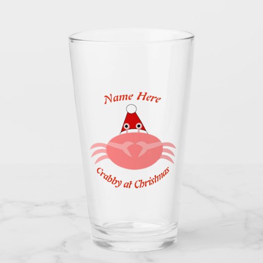 kerstkrab op maat glas (Voorkant)