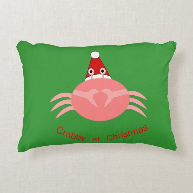 Kerstkrab Pillow Accent Kussen (Voorkant)