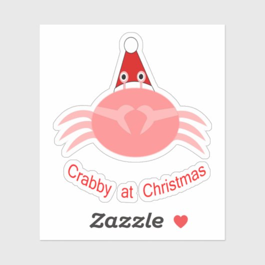 kerstkrab sticker (Vel)