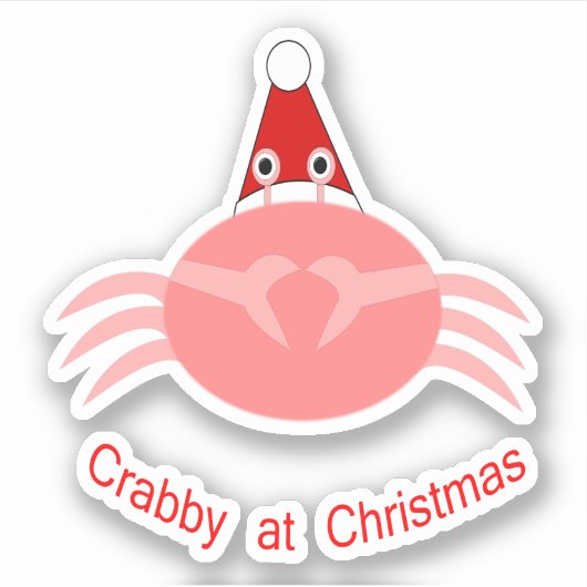kerstkrab sticker (Voorkant)