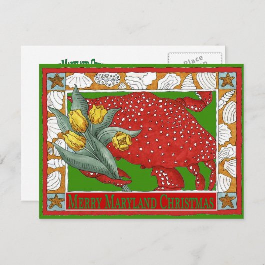 kerstkrab uit Maryland Feestdagenkaart (Voorkant / Achterkant)