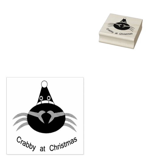 Kerstkrab Wood Art Stempel (Gestempeld)