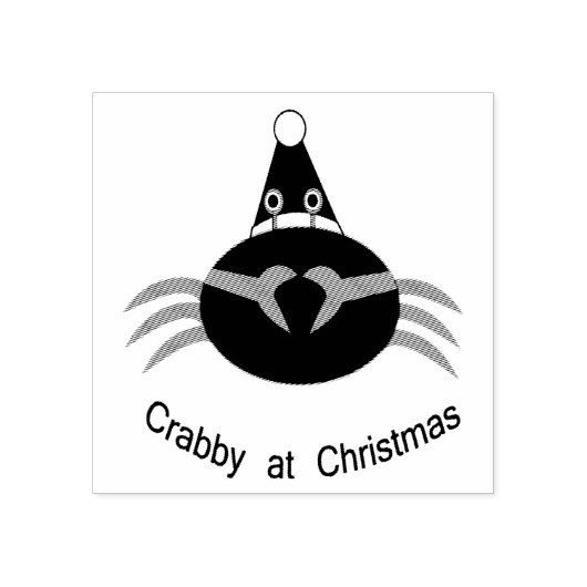 Kerstkrab Wood Art Stempel (Afrduk)