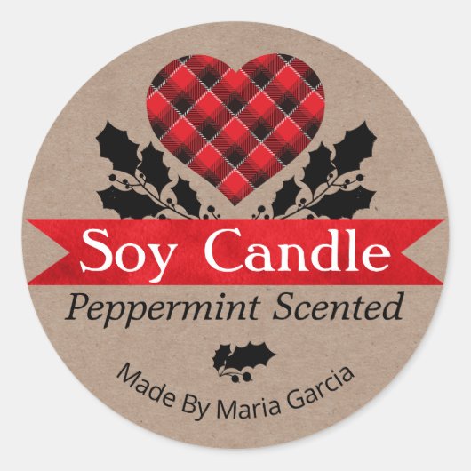 kerstkraft Pset Peppermint Soy Candle Labels (Voorkant)