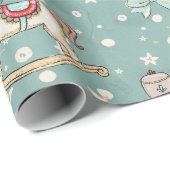 kerstkraker en schommelpaard cadeaupapier (Rol Hoek)