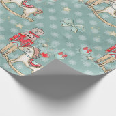 kerstkraker en schommelpaard cadeaupapier (Hoek)