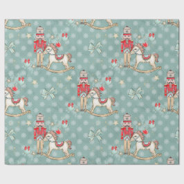 kerstkraker en schommelpaard cadeaupapier