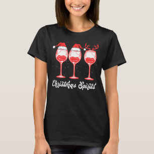 kerstkralige glazen van de wijnfeestdag t-shirt