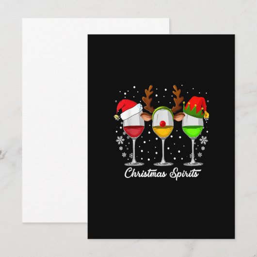 kerstkraltjes, glaasjes, van wijn, met schimmelhoe kaart (Voorkant / Achterkant)