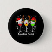 kerstkraltjes, glaasjes, van wijn, met schimmelhoe ronde button 5,7 cm (Voorkant)