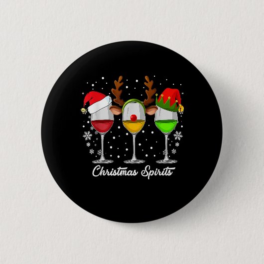 kerstkraltjes, glaasjes, van wijn, met schimmelhoe ronde button 5,7 cm (Voorkant)