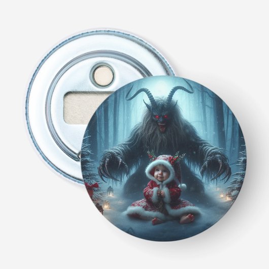 kerstkrampus button flesopener (Voorkant)