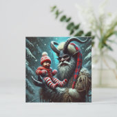 kerstkrampus feestdagenkaart (Staand voorkant)