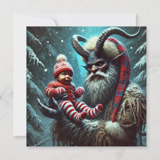 kerstkrampus feestdagenkaart (Voorkant)