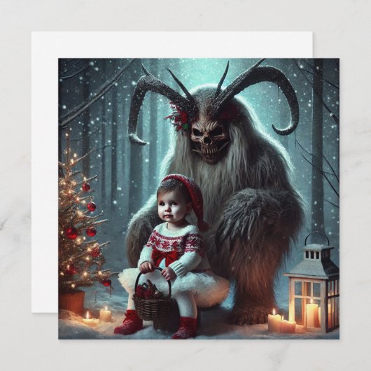 kerstkrampus feestdagenkaart (Voorkant / Achterkant)