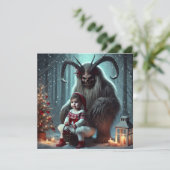 kerstkrampus feestdagenkaart (Staand voorkant)