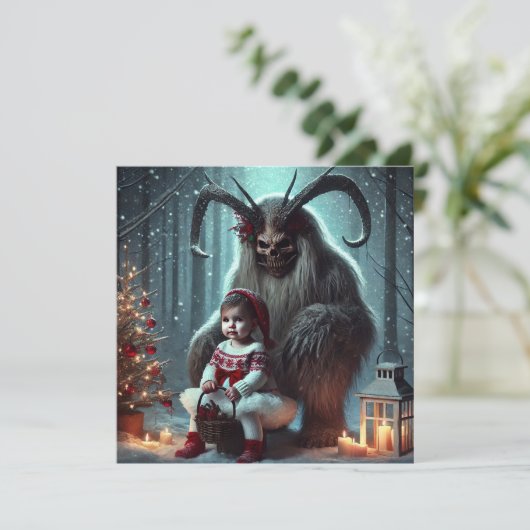 kerstkrampus feestdagenkaart (Staand voorkant)