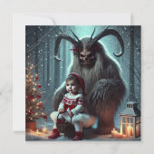 kerstkrampus feestdagenkaart (Voorkant)