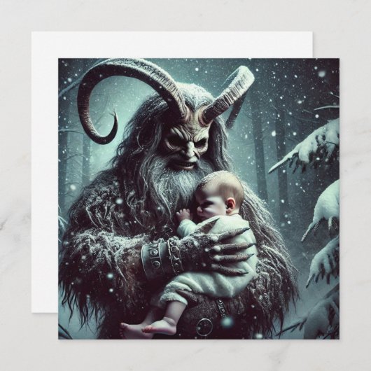 kerstkrampus feestdagenkaart (Voorkant / Achterkant)