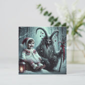 kerstkrampus feestdagenkaart (Staand voorkant)