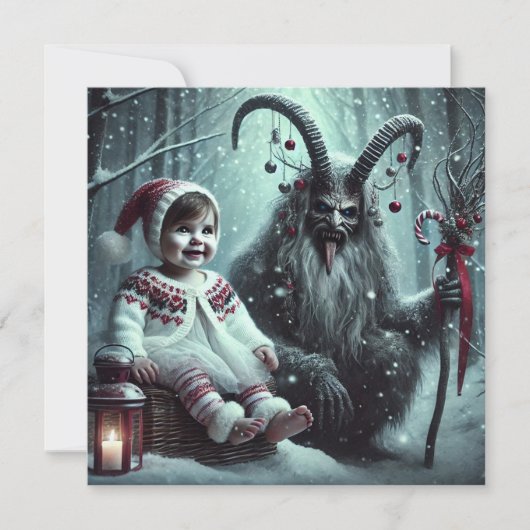 kerstkrampus feestdagenkaart (Voorkant)