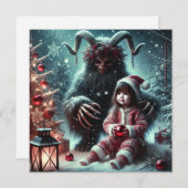 kerstkrampus feestdagenkaart (Voorkant / Achterkant)