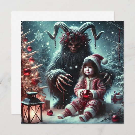 kerstkrampus feestdagenkaart (Voorkant / Achterkant)