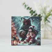 kerstkrampus feestdagenkaart (Staand voorkant)