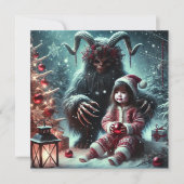 kerstkrampus feestdagenkaart (Voorkant)