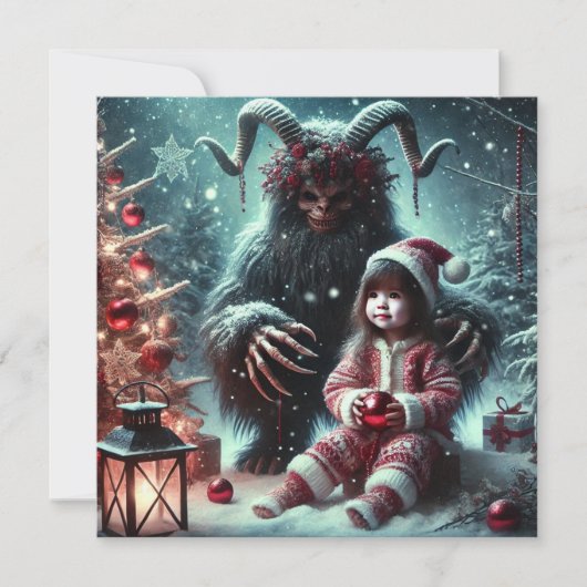 kerstkrampus feestdagenkaart (Voorkant)