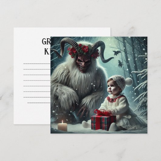 kerstkrampus feestdagenkaart (Voorkant / Achterkant)