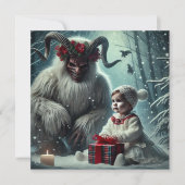 kerstkrampus feestdagenkaart (Voorkant)