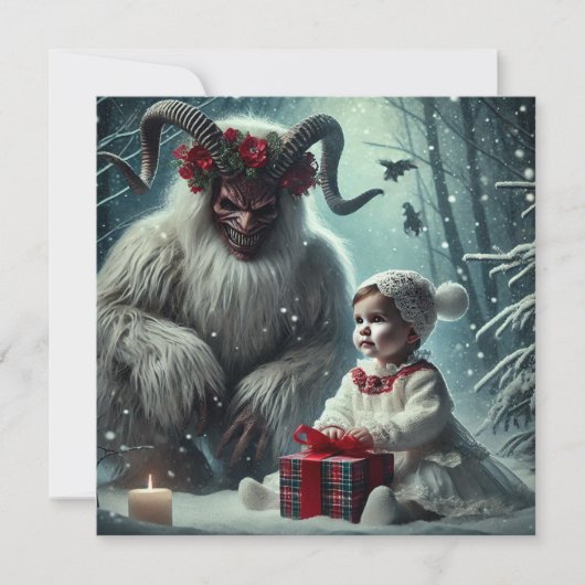 kerstkrampus feestdagenkaart (Voorkant)